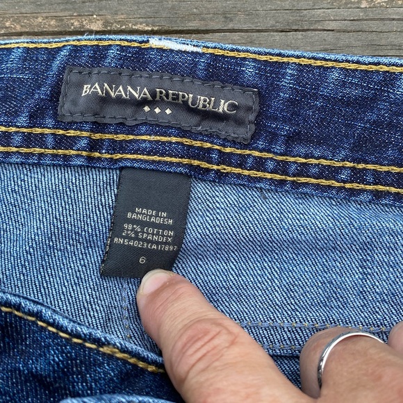 Banana Republic jeans button pockets size 6 straight leg mid-rise - Picture 10 of 12